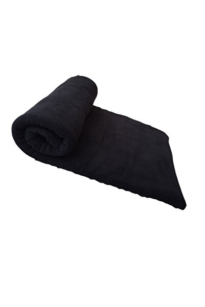 Sanatella Desensiz Siyah Tek Kişilik Polar Battaniye 120x175 Cm