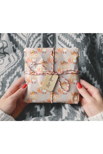 HRS 50 X 70 Cm Cat Autumn Flower Packaging Packing Paper (6 Pack)