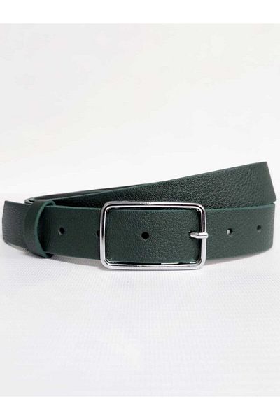 Kemerix Women's Green Belt with Silver Buckle