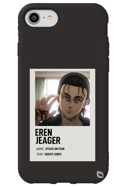 WANNA PROTECT iPhone 8 Black Premium Velvet Attack on Titan Patterned Silicon...