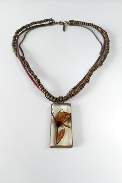 Halley Concept Special Design Handmade Real Rose Epoxy Necklace