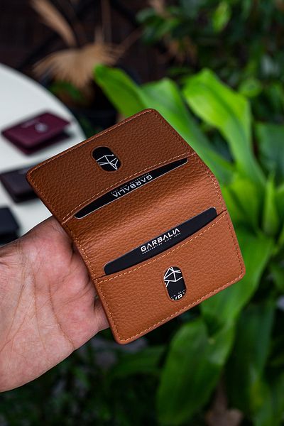 Garbalia Πορτοφόλι Nahita Leather Slim Taba Cardholder
