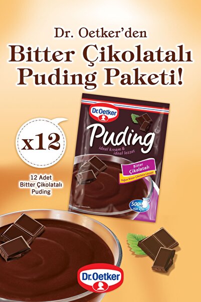 Dr. Oetker Puding Bitter Çikolatalı 12'li
