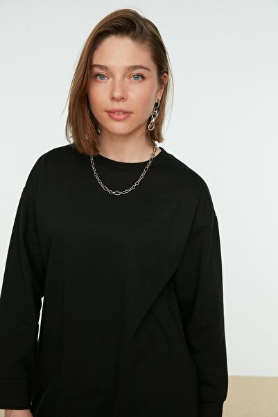 Trendyol Modest Sweatshirt - Black - Relaxed fit