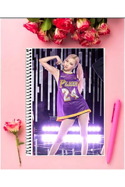 FBN STORE Black Pink Notebook 1 Piece Special Design A4 Size Wired Checkered Notebook 21*29 Cm