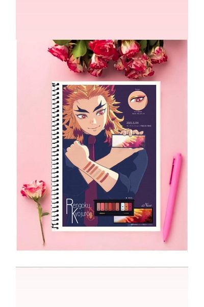 ROLLAS STORE دفتر كيوجورو رينجوكو أنيمي 1 قطعة تصميم خاص مقاس A4 دفتر مبطن بحلقات 21*29 سم