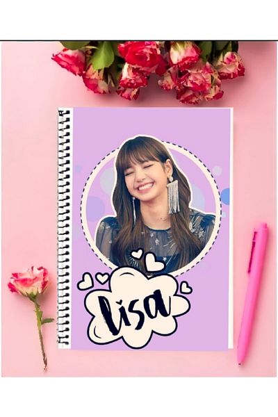 ROLLAS STORE Black Pink Notebook 1 Piece Special Design A4 Size Wired Checkered Notebook 21*29 Cm