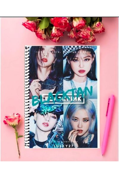 ROLLAS STORE Black Pink Notebook 1 Piece Special Design A4 Size Wired Checkered Notebook 21*29 Cm