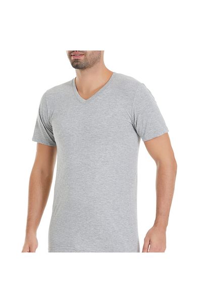 Yıldız Çamaşır Men's Gray 6-Pack 100% Cotton V-Neck Undershirt