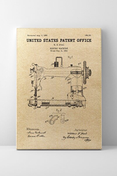 Carettart Dikiş Makinesi Patent Tablo 30x45 Cm