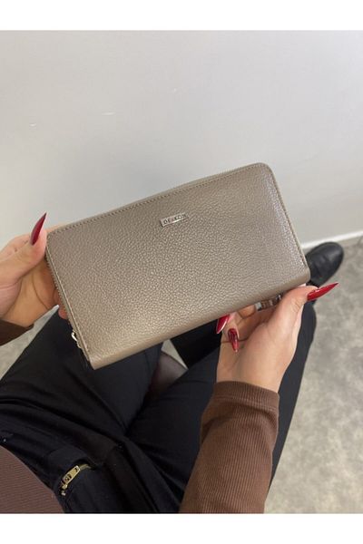 DERKON Genuine Leather Unisex Wallet with Phone and Pen Compartment