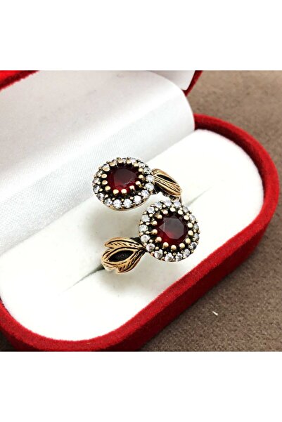 Midyat Nurtaş Gümüş Yakut Taşlı 925 Ayar Otantik Gümüş Bayan Yüzük