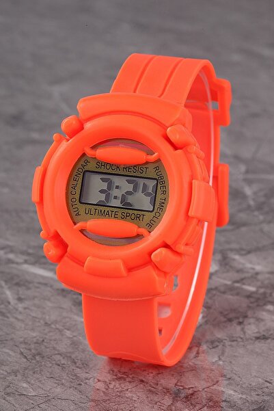 Polo55 Plcdjt022r05 Çocuk Turuncu Dijital Kadran Silikon Kordon Kol Saati