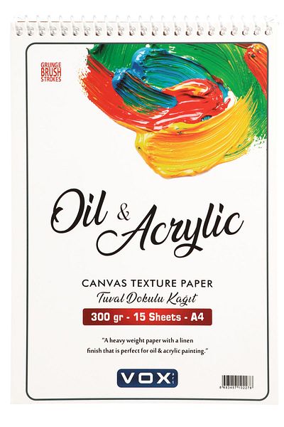 Vox Art Acrylic Paint Notebook A4 - 300 gr - 15 Sheets
