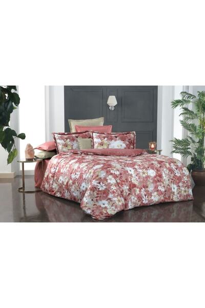 Sarev Moreno Vr2 Pamuk Saten Nevresim Takımı King Size Kırmızı
