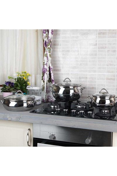 KORKMAZ Kor A1073 Chubby Deep Steel Pot 20x10 Cm 3.5 Liters