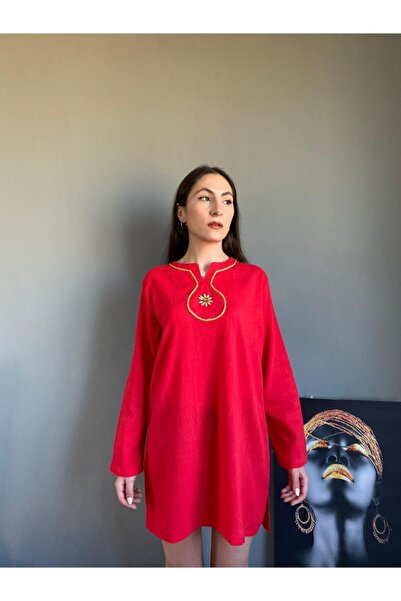 Esvap Butik Long Sleeve Tunic Şile Cloth with Cord in Front