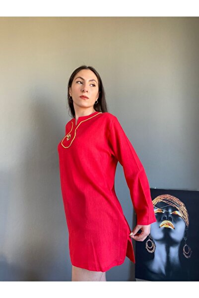 Esvap Butik Long Sleeve Tunic Şile Cloth with Cord in Front