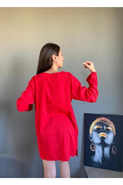 Esvap Butik Long Sleeve Tunic Şile Cloth with Cord in Front