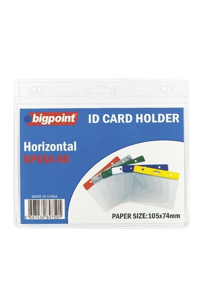 Bigpoint حقيبة بطاقات أفقية شفافة 105x74 ملم 10 قطع