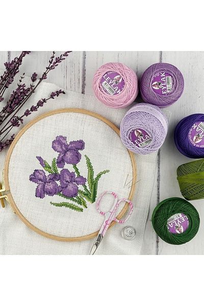 Sermet Süs Dünyası Set de broderie Etamin Kit de broderie + scripete + fir + ac + țesătură