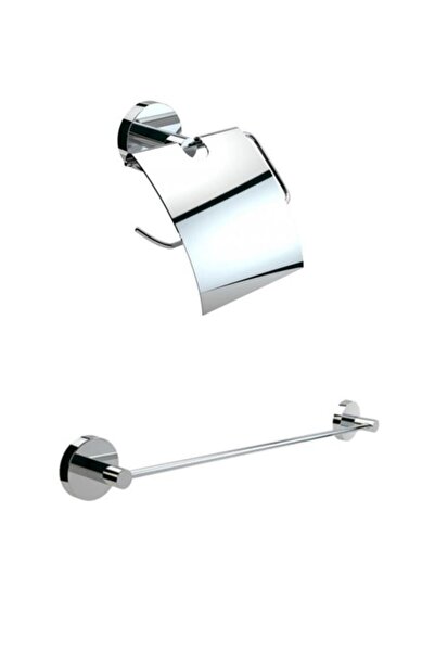 Defne Banyo Kapaklı Tuvalet Kağıtlık Ve 40 cm Uzun Havluluk