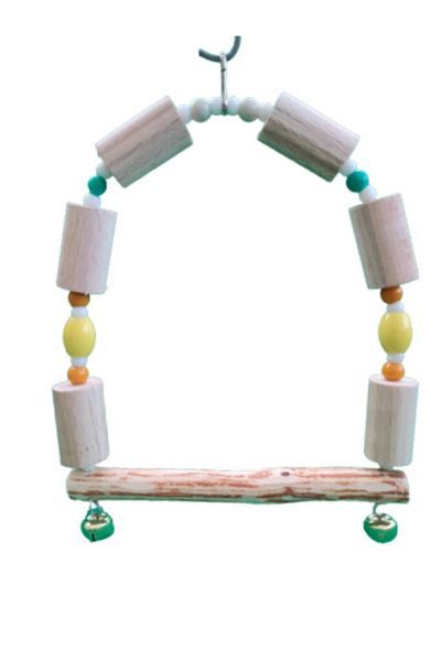 Wooden Bird Sultan Parrot Natural Wood Swing