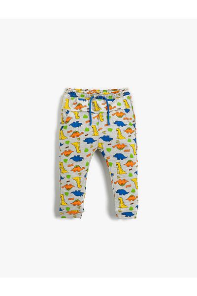 Koton Jogginghose mit Dinosaurier-Print und Taillenband