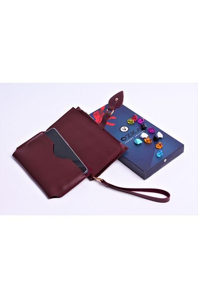 Ozka Leather Collection Trendy Spade Clip Women's Wallet and Keychain with Phone Compartment