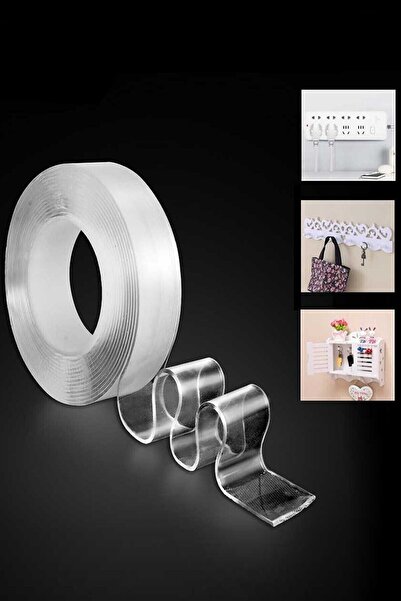 TechnoSmart 5 mt Çift Taraflı Nano Teknolojili Süper Güçlü Bant Extra Güçlü Duvar Çerçeve Taşıyıcı