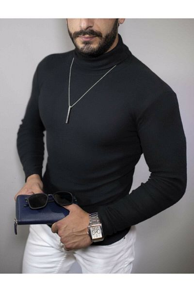 EMKA GİYİM Мъжки пуловер Slim Fit с колие