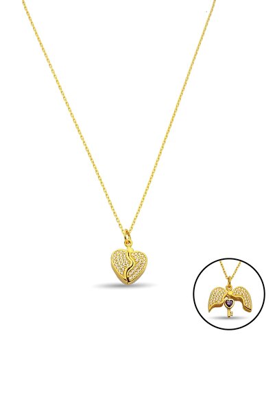 Argentum Concept 925 Ayar Gümüş Altın Kaplamalı Anahtar Sallantılı Açılır Kal...