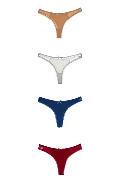 mendoza store Thong Bikini Panties S-M Size 4 Pack