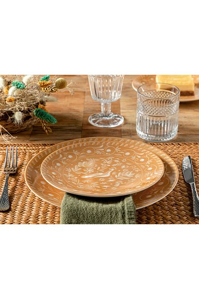 English Home Hermosa Porcelain Cake Plate 20 cm Mustard