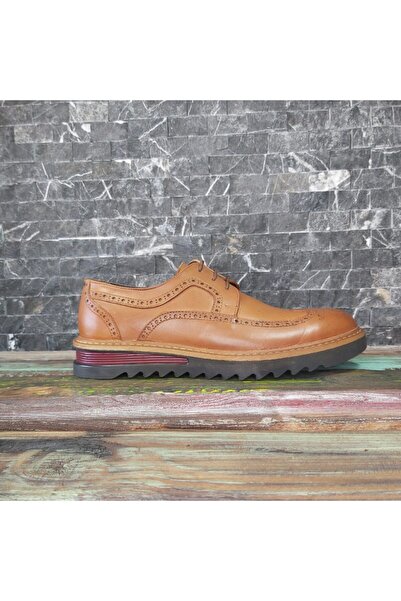 Minican Hakiki Deri G421 Taba Erkek Garson Boy Bağlı Ayakkabı