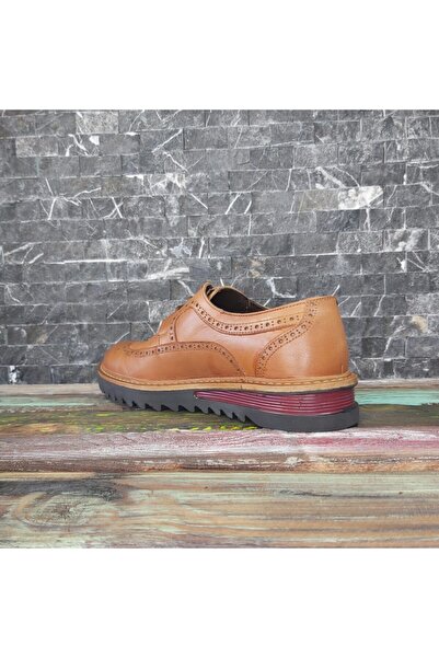 Minican Hakiki Deri G421 Taba Erkek Garson Boy Bağlı Ayakkabı
