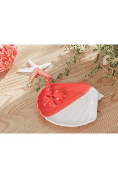 English Home Deep Sea Dekoratif Tabak 15x15x3,3 Cm Turuncu