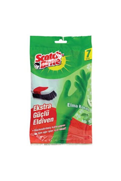 Scotch Brite Elma Kokulu Extra Güçlü Eldiven No:7 M Beden