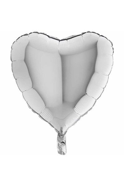 BEST PARTİ DOĞUM GÜNÜ PARTİ SÜSLERİ Silver Heart Foil Balloon 45 cm 1 Piece