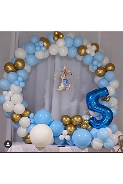 BEST PARTİ DOĞUM GÜNÜ PARTİ SÜSLERİ Chrome Gold Macaron Blue Pastel White Bal...