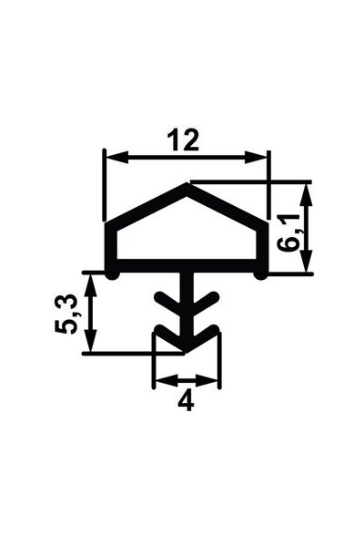 Hafele F05 Middle Base Roof Type Door Wick 12mm, Beige Color 950.48.104 (25 Meters Four Door)