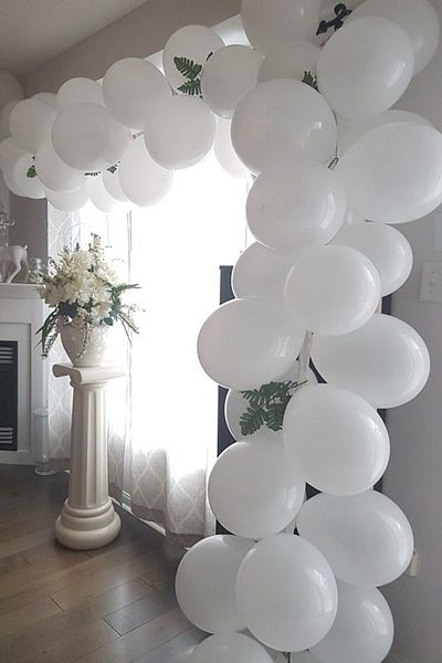 BEST PARTİ Pastel White Balloon Wedding Chain 70 Pieces and 5 mt Balloon Chain