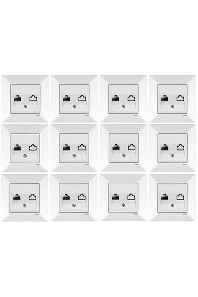 VİKO Meridian 12 Pieces Numeris Telephone Socket with Frame