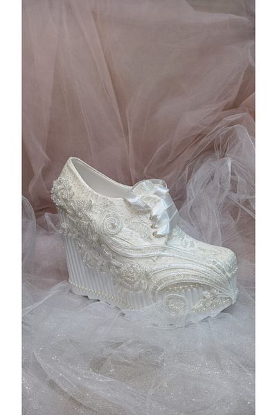 ESLEM AYAKKABI Pearl Wedge Heeled Shoes