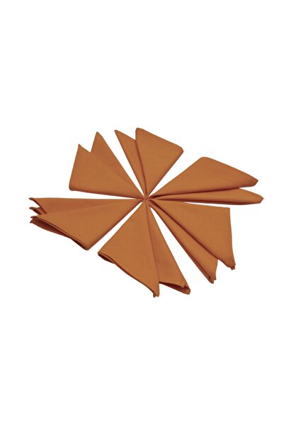 paris in paris Turuncu Renk Büyük Boy 40x40cm 6'lı Kumaş Servis-sunum Peçetes...