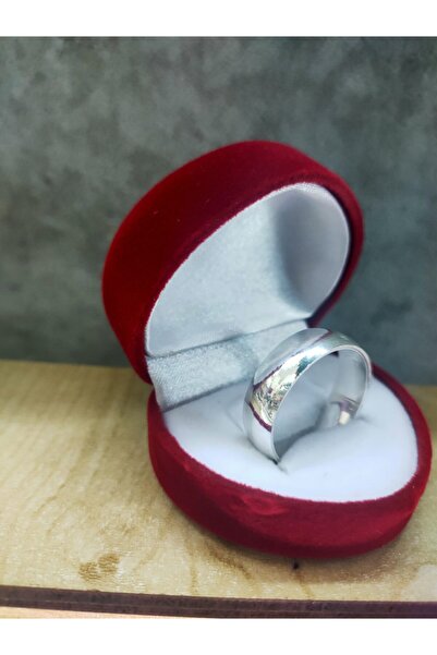 sarıyer silver Bombeli Klasik Düz Tek Gümüş Alyans