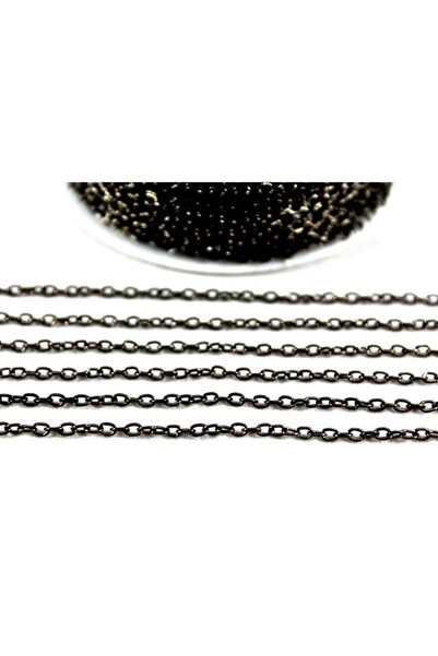 yfhobi 1 Metre - 0.60 Mm Düz Zincir, Kolye Zinciri, Takı Zinciri, Siyah Nikel...
