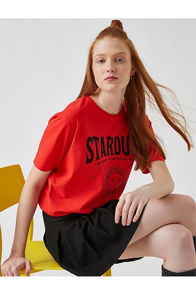 Koton 2yal18966ık Women's T-shirt Red