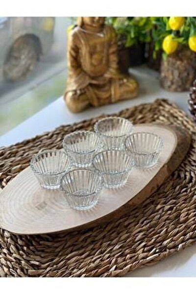 Kitch&Home Sugar Bowl Snack Bowl Turkish Delight Bowl Mini Transparent Color 6-Piece Round Glass Bowl