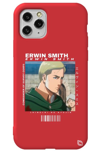 WANNA PROTECT iPhone 11 Pro Max Red Premium Velvet Attack on Titan Erwin Patt...